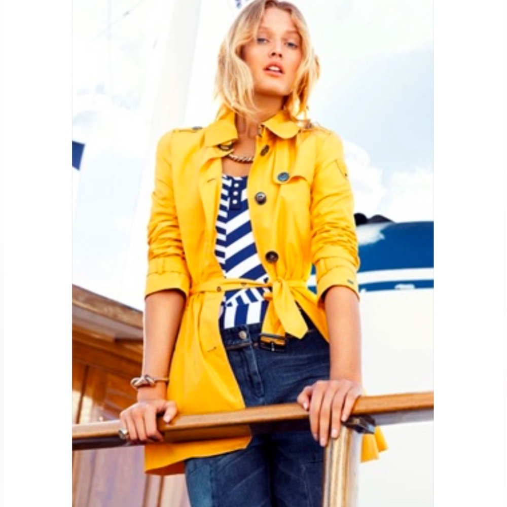 Tommy Hilfiger Vintage Trench Coat- Yellow- Women’s Large